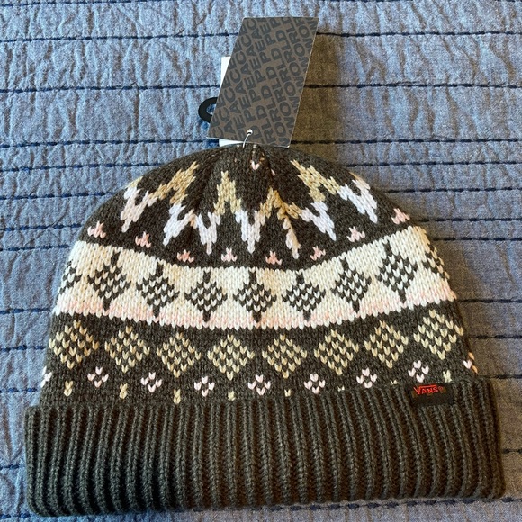 VANS - Pink and Brown Beanie, One Size Fits All, NWT - Picture 2 of 7
